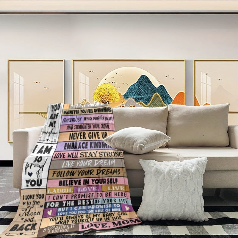 Daughter Print Blanket Soft Throw Blanket For Sofa Office Bed And Outdoor
