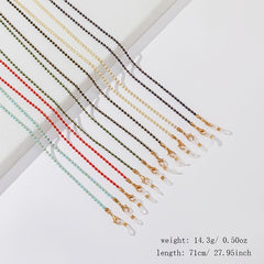 Bronze Beaded Glasses Chain Colorful Beads Necklace