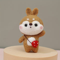 1pc Squirrel Wool Felt Poking Diy Material Bag Needle Felting Gift Sewing