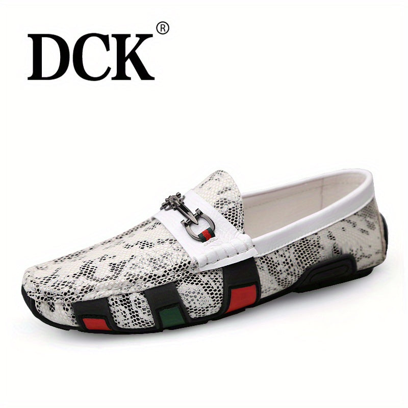 Men's Moccasin Textured Loafers Comfy Slip On Shoes Spring Summer