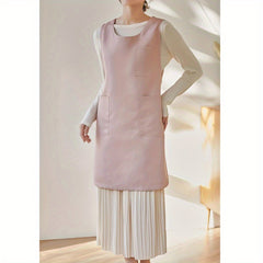 Adjustable Dress Style Apron with Pockets for Chef Gardening Cooking Baking