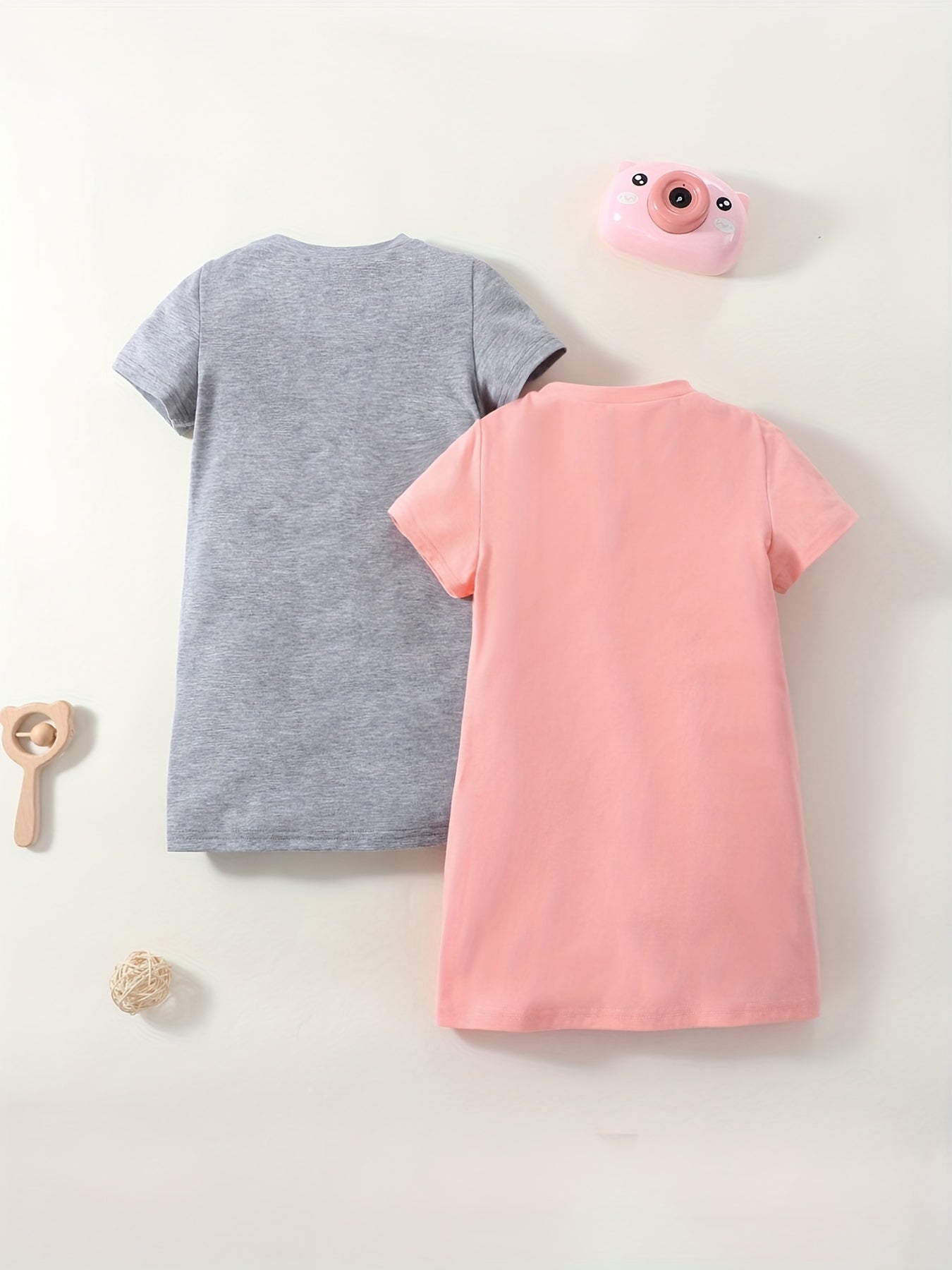 Toddler Girls Cat Graphic Cotton T-Shirt Dress Set