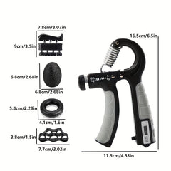 Hand Grip Strengthener Kit Forearm Exercise Tool Adjustable Resistance