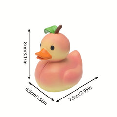 Resin Peach Duck Figurine Handcrafted Collectible Desk Decor