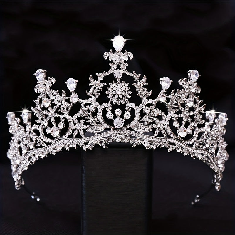 Rhinestone Crystal Crown Queen Tiara Headband Wedding Bridal Hair Accessories