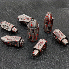 Metal Dice Set Bullet Shape 7pcs