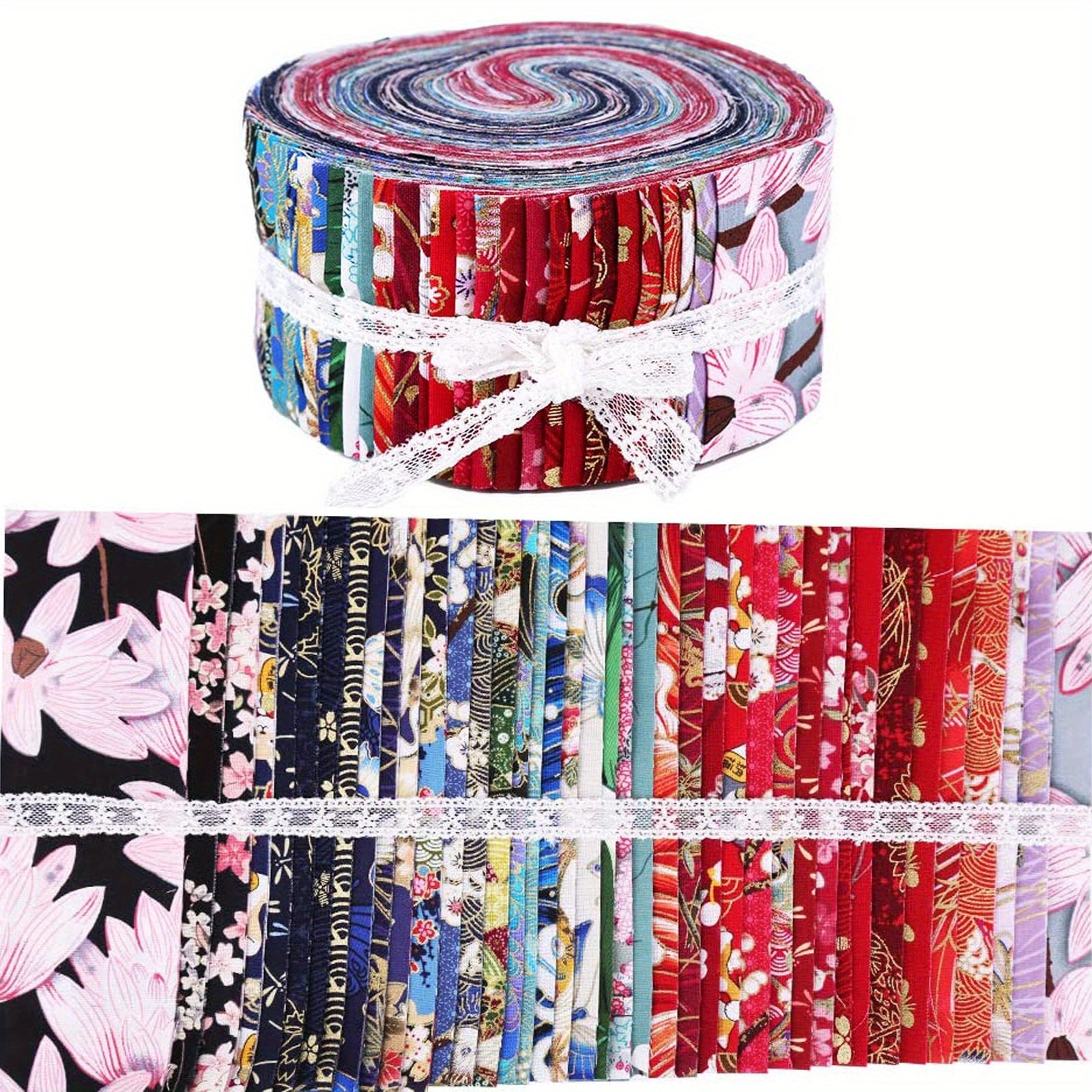 40pcs Japanese Jelly Cotton Fabric Patchwork Roll 6 48 Cm Quilting Strips
