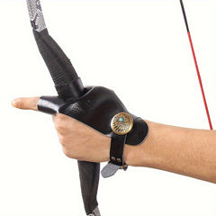 Archery Hand Guard Traditional Bow Finger Guard PU Leather Archery Glove