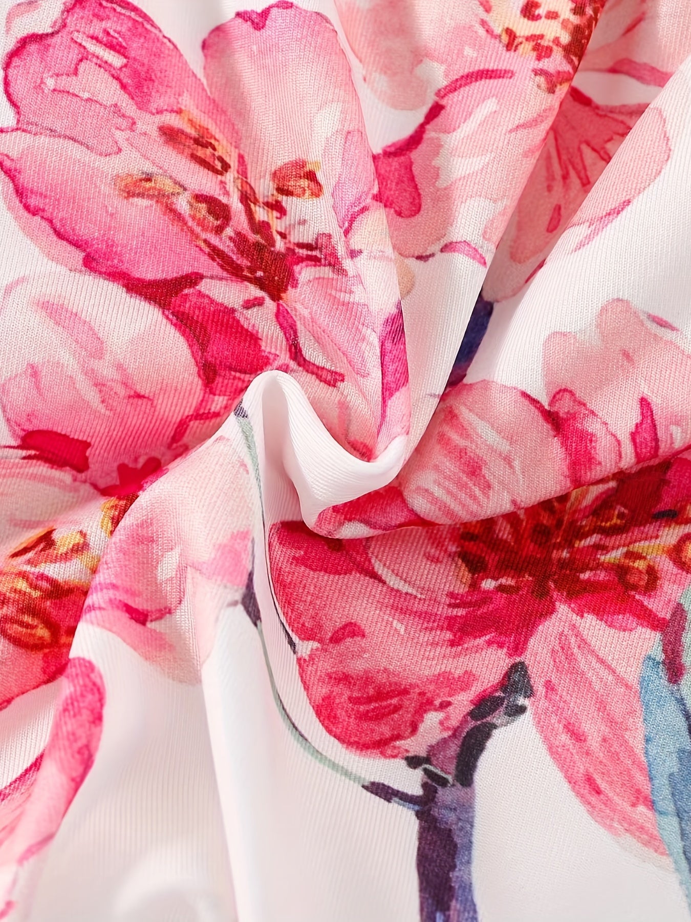 Baby Girls Floral Print Elastic Waist Pants for Spring Summer