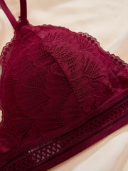 4pcs Lace Wireless Bras Comfy Intimates Bra Women's Lingerie
