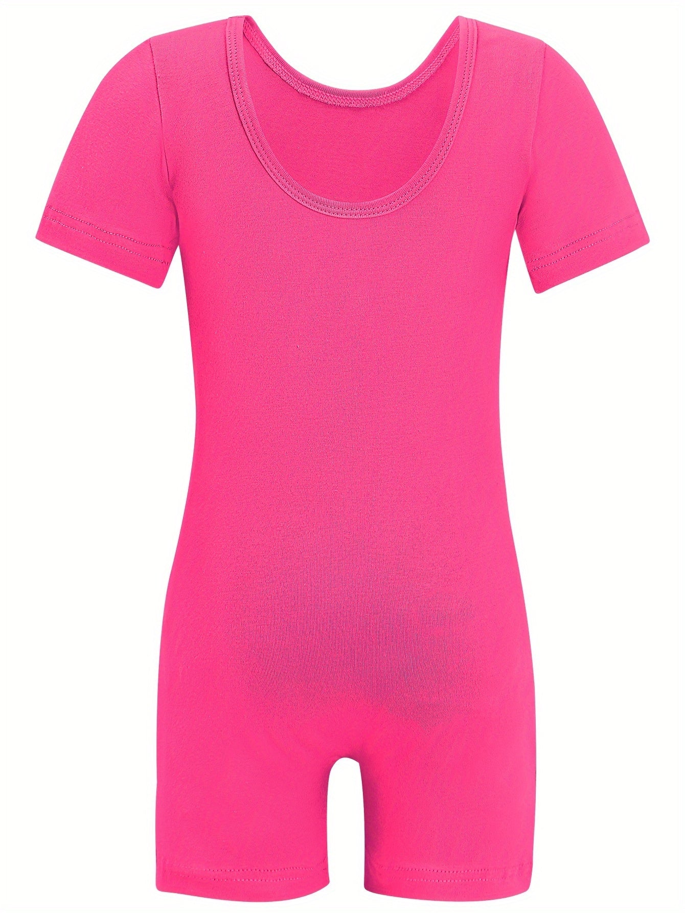 Kids Short Sleeve Gymnastics Romper Suit For Dance Performance