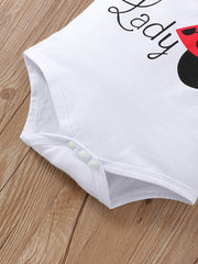 3pcs Newborn Baby Girls Ladybug Cartoon Print Outfit Set
