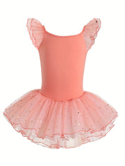 Girls 93 Cotton Sequin Trim Tutu Ballet Leotard Dance Suit