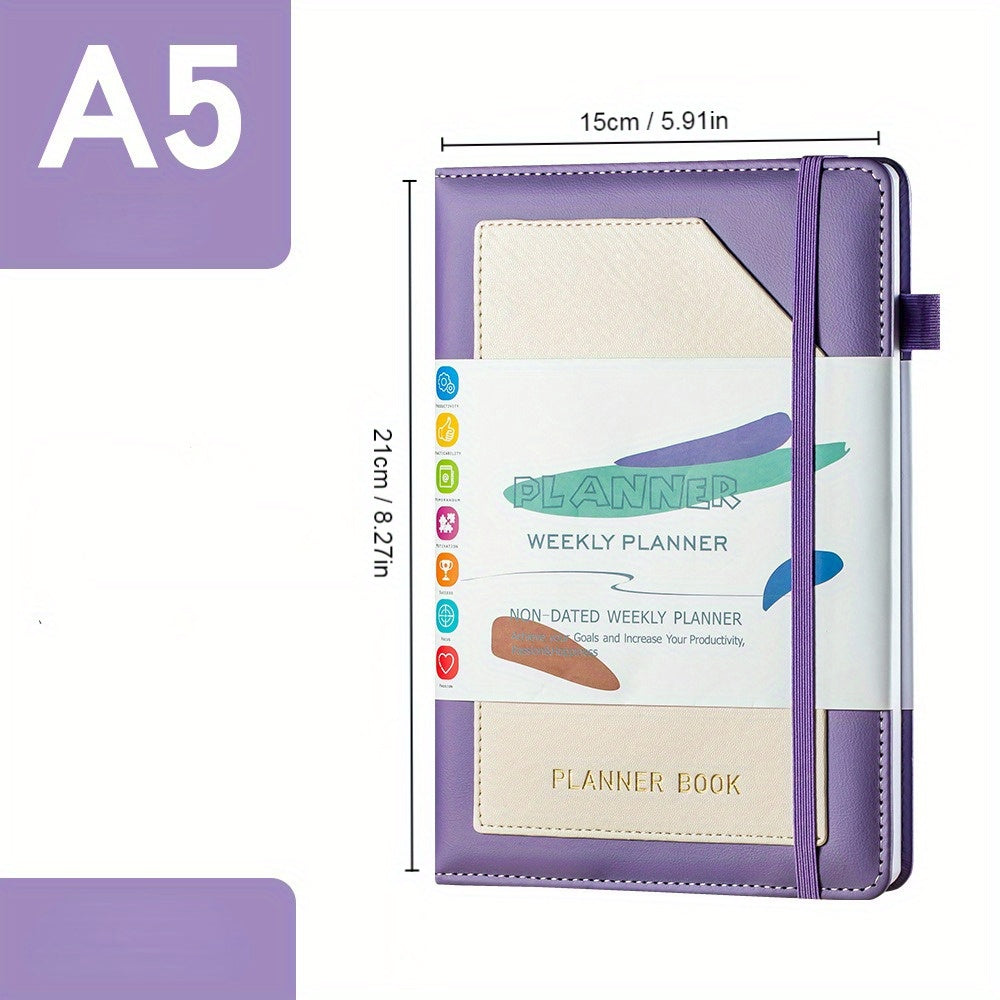 A5 Undated Plan Notebook for Time Management and Goal Achievement