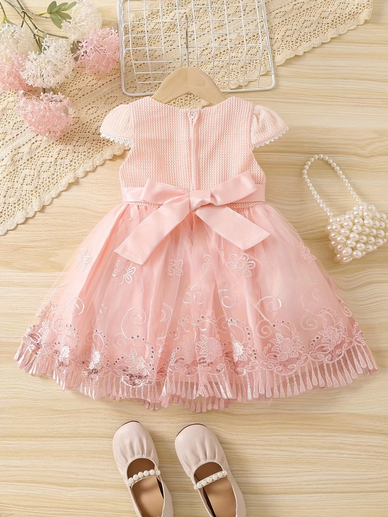Baby Girls Flutter Sleeve Floral Princess Dress