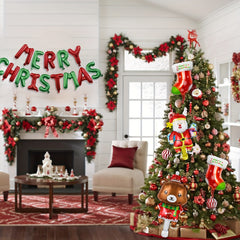 5pcs Christmas Letter Banner Mini Santa Claus Christmas Decoration Balloons