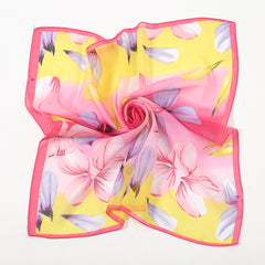 Floral Chiffon Printed Scarf Silk Tassel Bandana Head Wrap