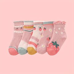 5 Pairs Girls Summer Breathable Mesh Socks