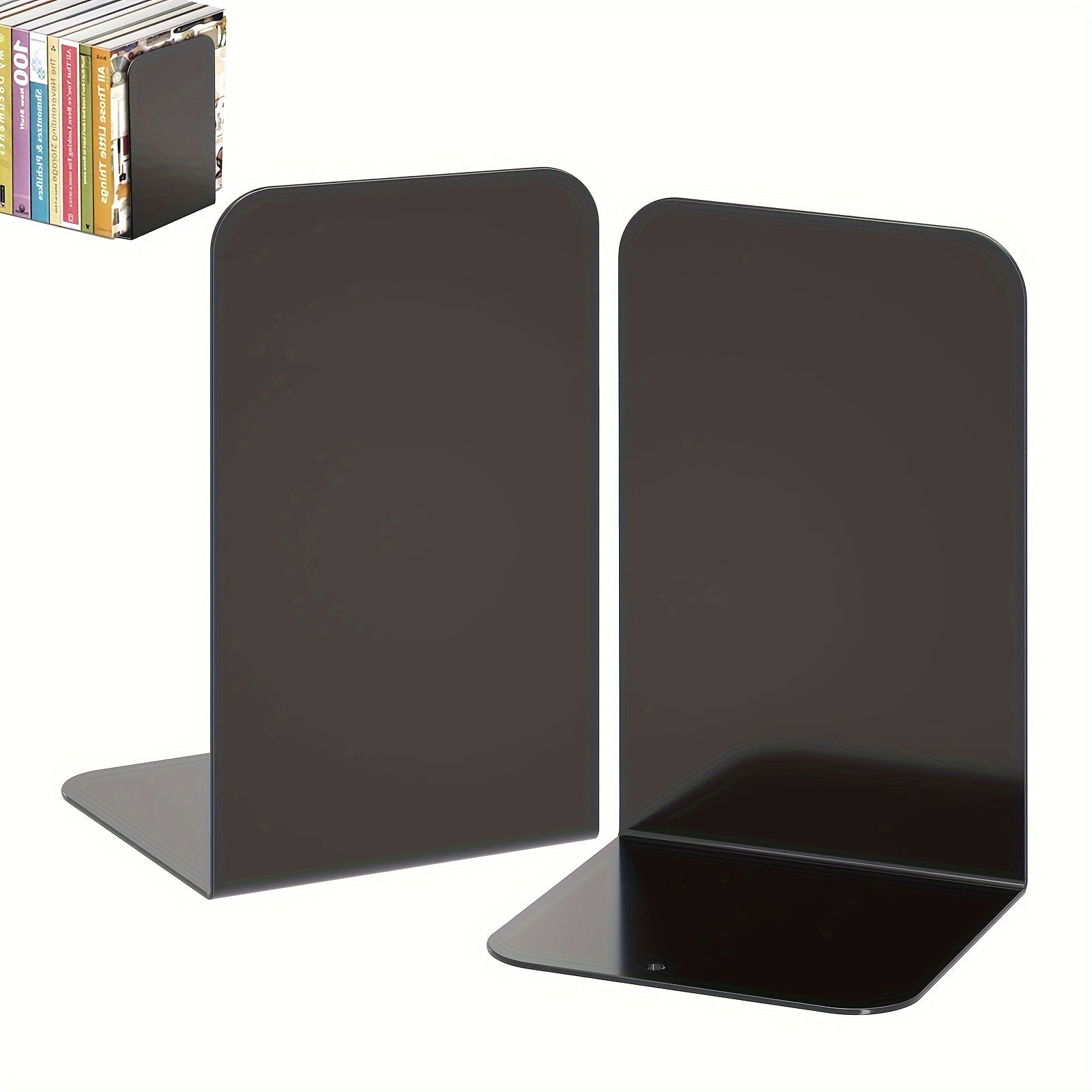 Metal Bookends with Anti Slip Pads for Books Magazines DVDs
