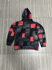 3D Red Blocks Print Kid's Hoodie Unisex Pullover for Spring Fall Winter