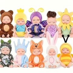 10pcs 4 Inch Dolls with Animal Clothes - Gift Set for Toddlers Girls
