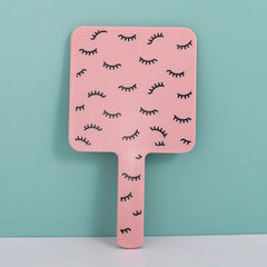 Square Handheld Beauty Mirror with Handle for Daily & Outgoing Use