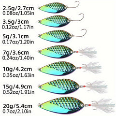 Metal Bionic Bait for Perch and Bass Fishing Spoon 2.5g-20g