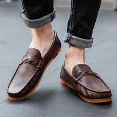 Men's Braided Stitch Slip On Loafers