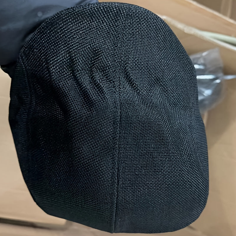 Unisex Linen Beret Hat Comfortable Breathable Peaked Cap