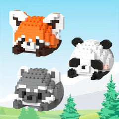 DIY Animal Series Building Blocks Panda Raccoon Christmas Halloween