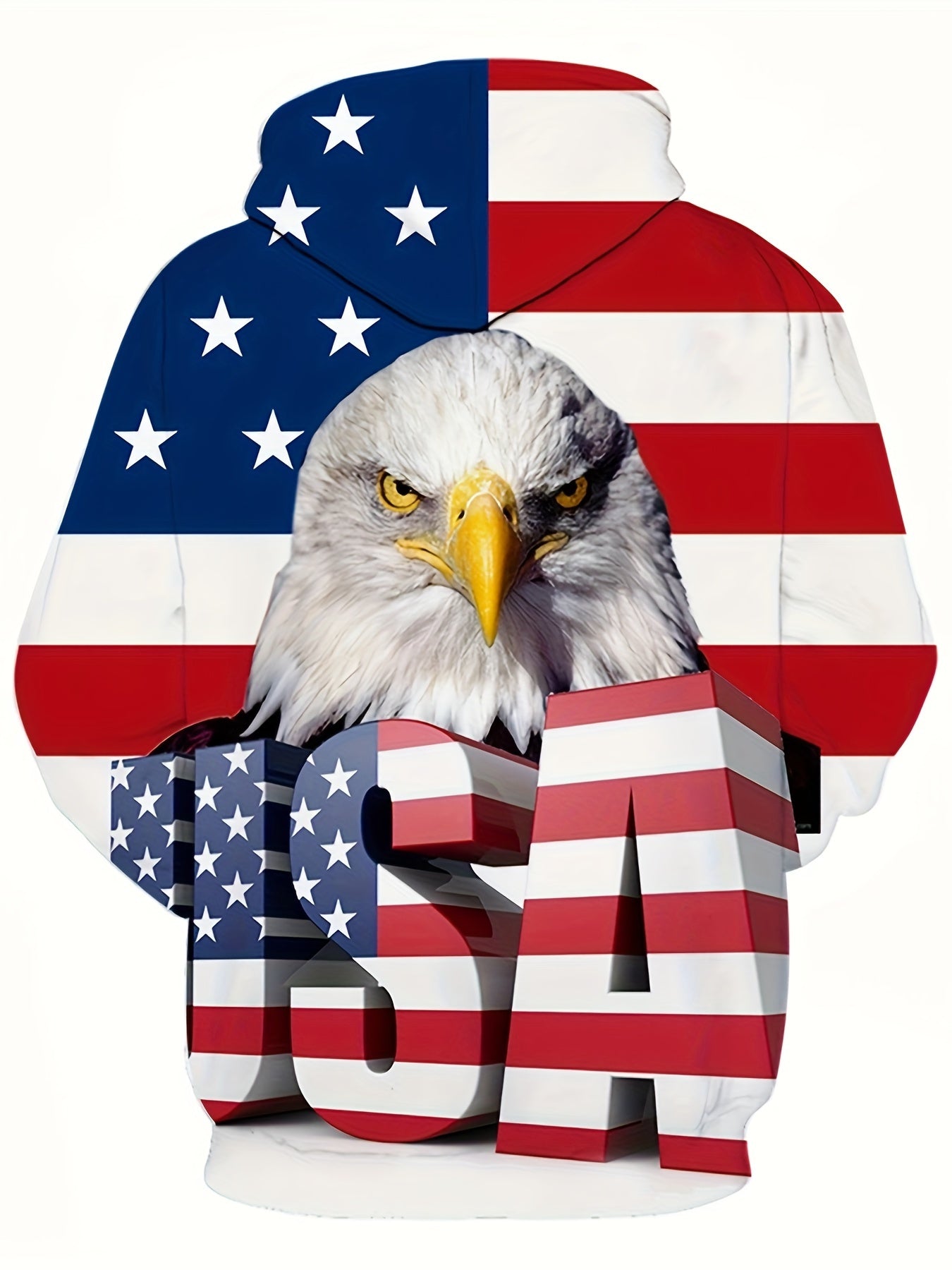 Eagle 3D Print Hoodies For Men Graphic Hoodie With Kangaroo Pocket