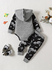 Infant Hooded Romper & Long Sleeve Bodysuit Set