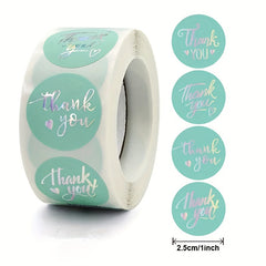 500pcs Thank You Stickers Rainbow Silvery Gilding Art Stickers