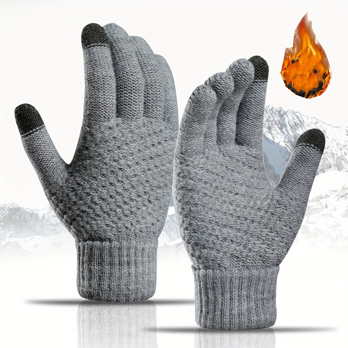 Kids Winter Touch Screen Thick Knitted Gloves