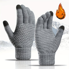 Kids Winter Touch Screen Thick Knitted Gloves