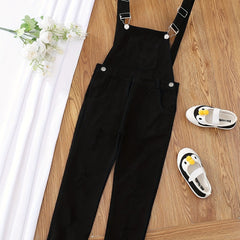 Girls Cotton Casual Overall Long Jumpsuit