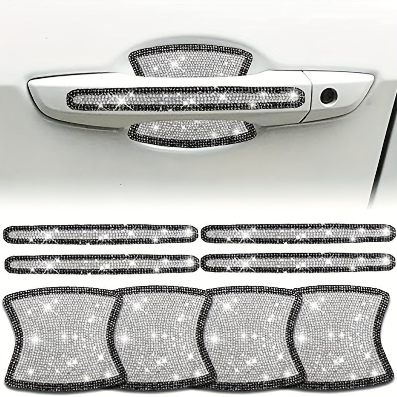 8Pcs Rhinestone Car Door Handle Stickers