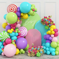127pcs Candy Rainbow Balloon Arch Garland Set for Party