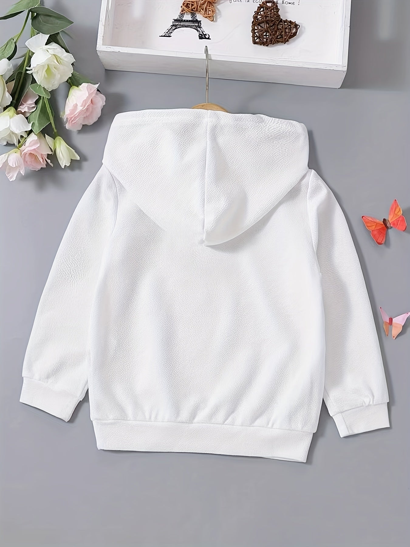 Girls' Butterfly Graphic Hooded Sweatshirt Long Sleeve Casual Comfort Fit