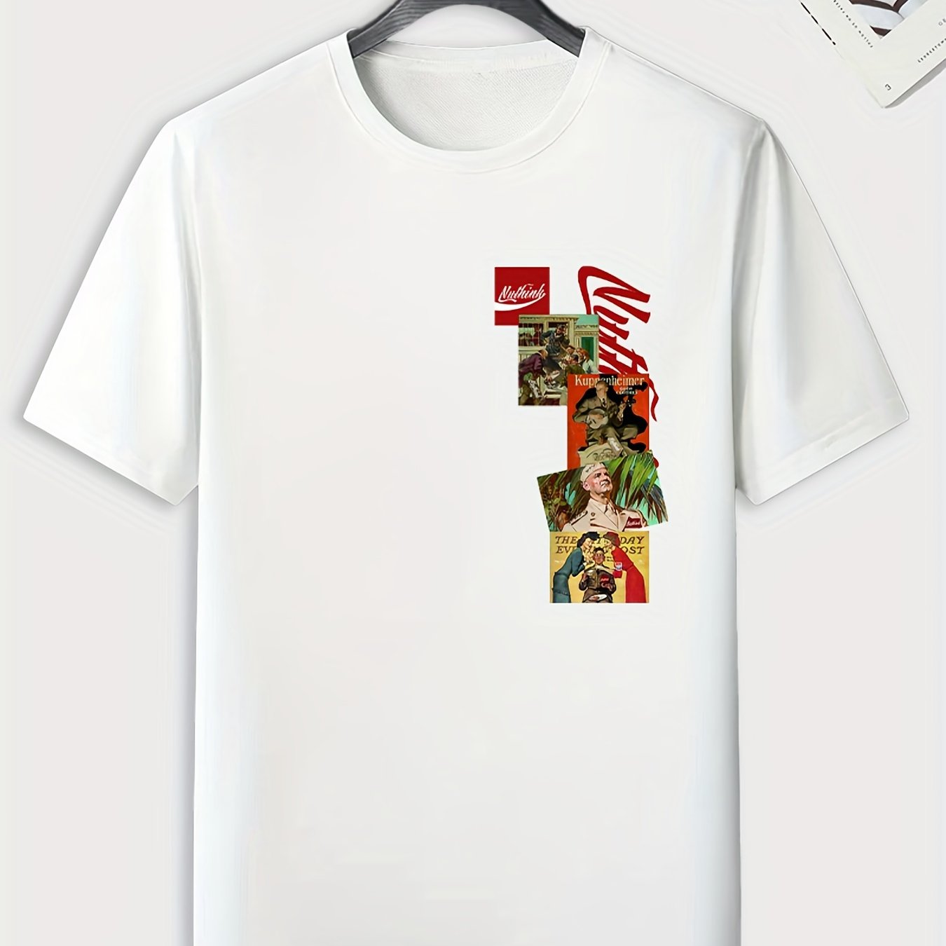 Retro Style Collage Print Men's Sports T-shirt
