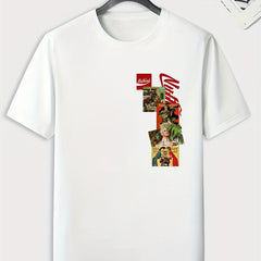 Retro Style Collage Print Men's Sports T-shirt