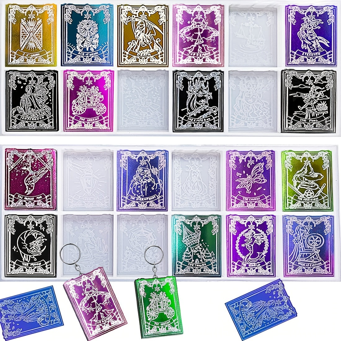 Crystal Epoxy Tarot Mold Resin Mold Jewelry Pendant Silicone Mold