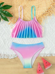 Girl's 2pcs Gradient Bikini Set Swimsuit for Summer Beach