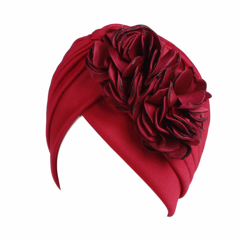 Large Flower Headscarf Cap Turban Beanies Headwrap Indian Cap Chemotherapy Hat
