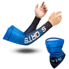 Cooling Arm Sleeves & Face Gaiter Set UV Protective Sunscreen