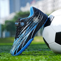 Boy's Turf Football Boots Outdoor Anti skid Lace Up Soccer Cleats