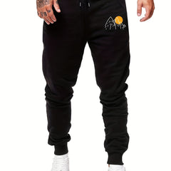 Men's Mountain Sun Print Drawstring Fleece Sweatpants