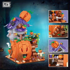 Halloween Pumpkin House Building Brick Toy Spooky Room Decor
