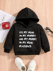Baby Boys Kids Letter Print Hooded Sweatshirt Pullover Top