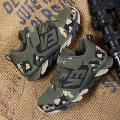 Boy's Camo Mesh Sneakers Non Slip Soft Sole Shoes For Kids Outdoor